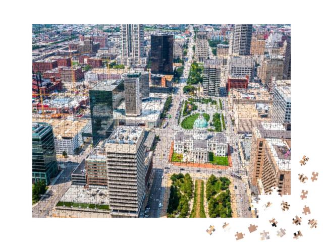 St. Louis, Missouri, USA Downtown Skyline from Above... Jigsaw Puzzle with 1000 pieces