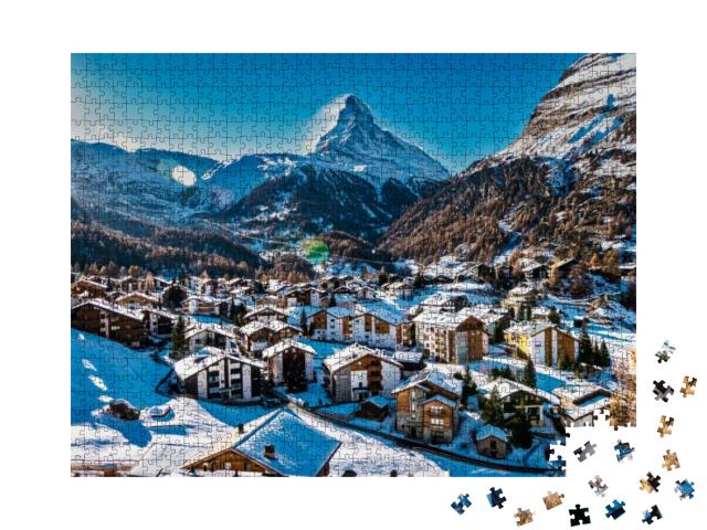 Zermatt & Matterhorn Mountain... Jigsaw Puzzle with 1000 pieces