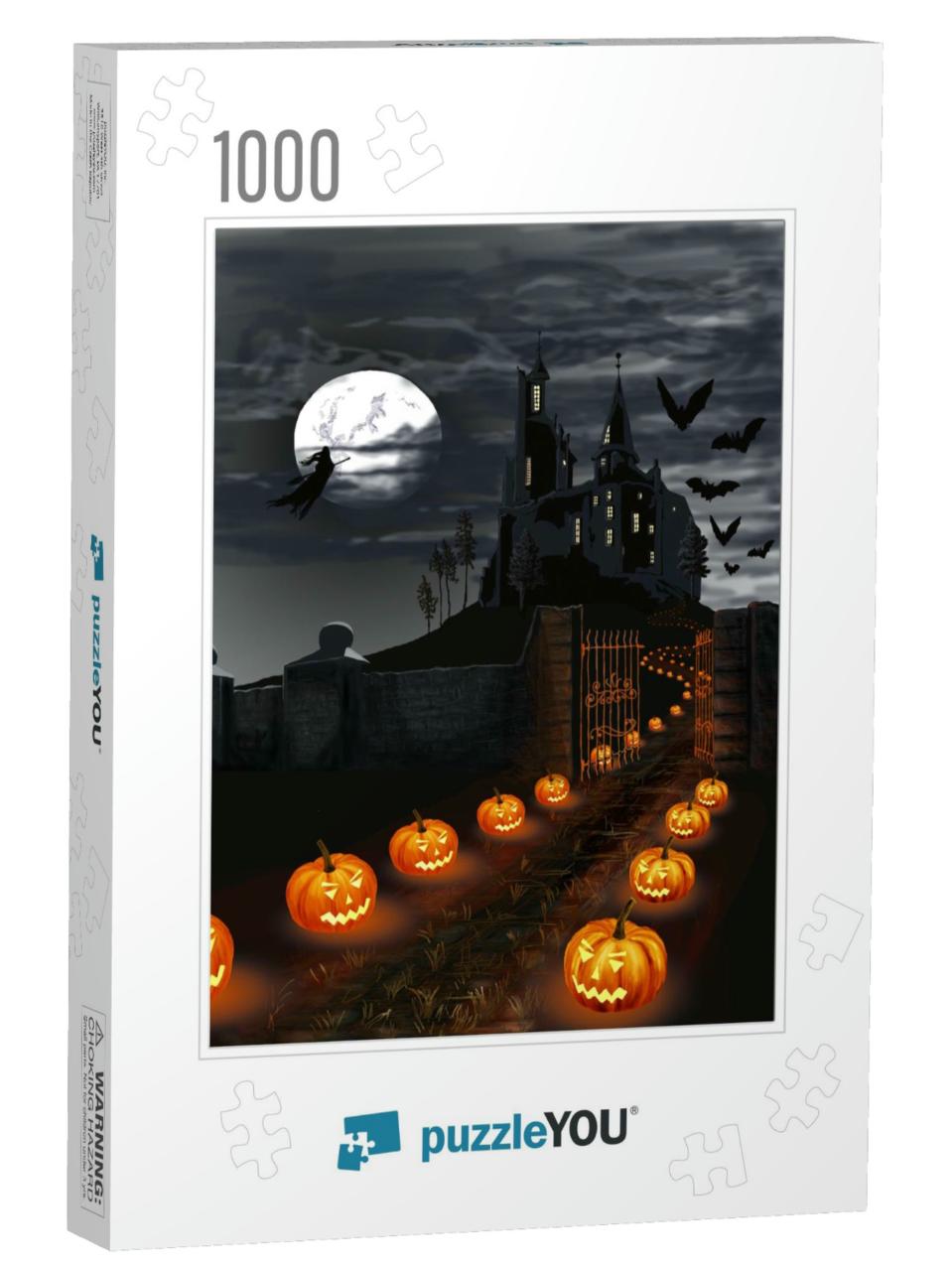 Illustration on a Theme of a Holiday Halloween... Jigsaw Puzzle with 1000 pieces