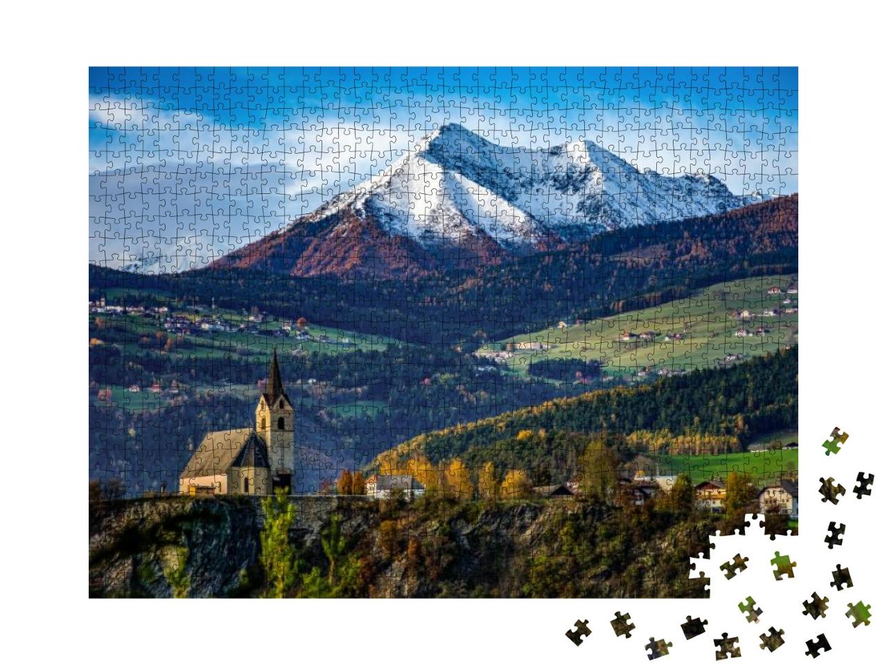 Rodenegg Church South Tyroll Alps... Jigsaw Puzzle with 1000 pieces