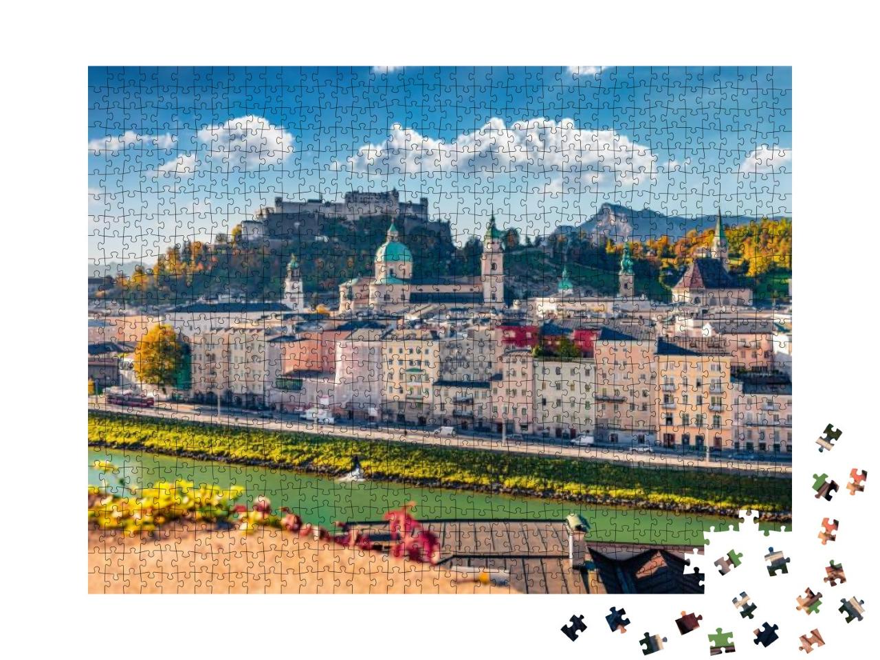Captivating Cityscape of Salzburg, Old City, Birthplace o... Jigsaw Puzzle with 1000 pieces