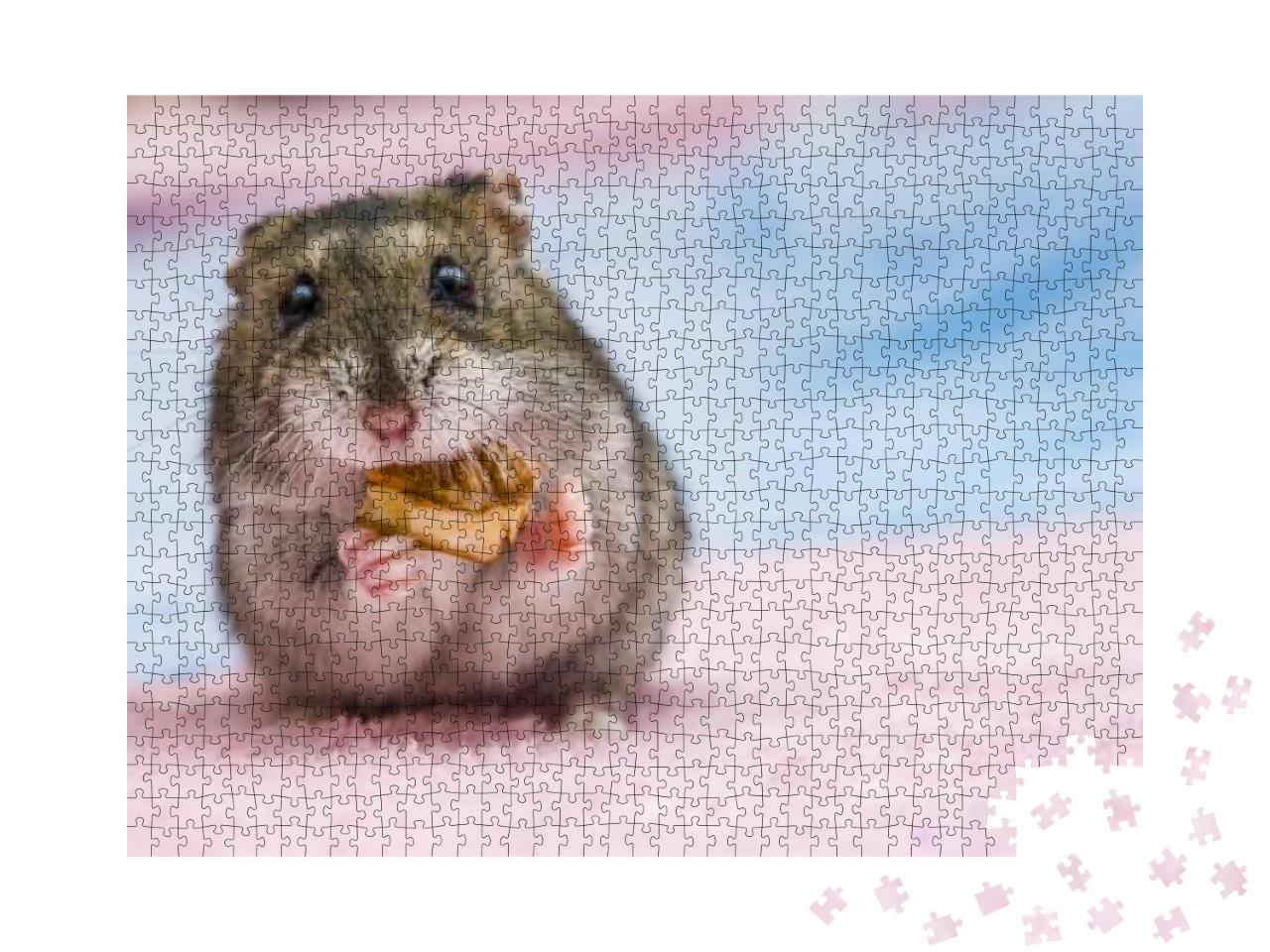 Russian Hamster in Front of White Background Portrait, Ha... Jigsaw Puzzle with 1000 pieces