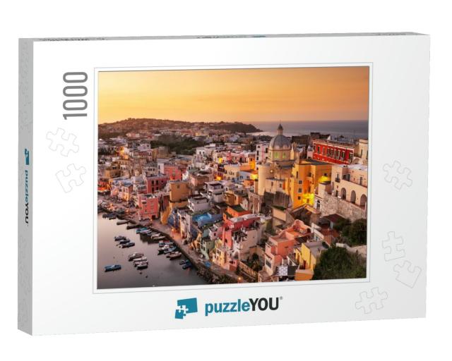 Procida, Italy Old Town Skyline in the Mediterranean... Jigsaw Puzzle with 1000 pieces