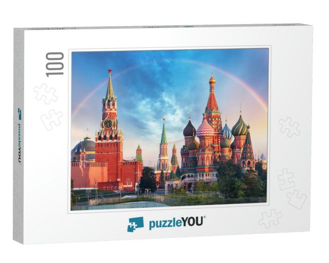 Moscow - Panoramic View of the Red Square with Moscow Kre... Jigsaw Puzzle with 100 pieces