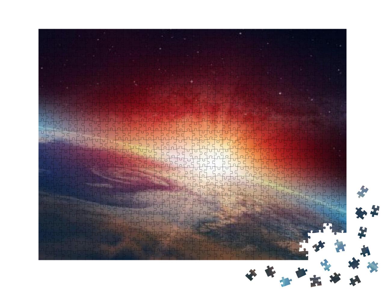 Planet Earth with a Spectacular Sunset Elements of This I... Jigsaw Puzzle with 1000 pieces