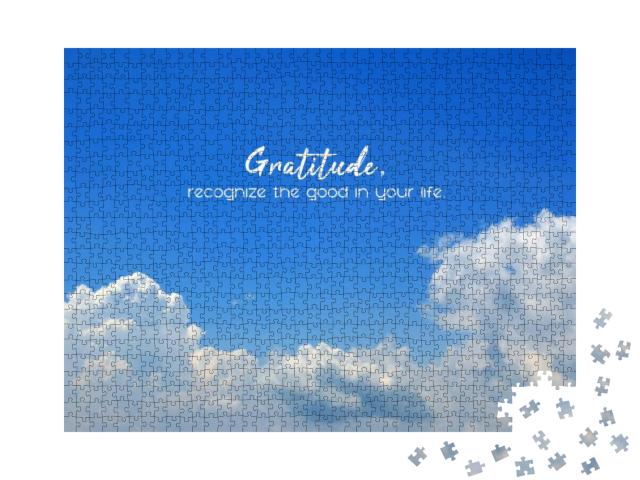 Inspirational Quote - Gratitude, Recognize the Good in Yo... Jigsaw Puzzle with 1000 pieces
