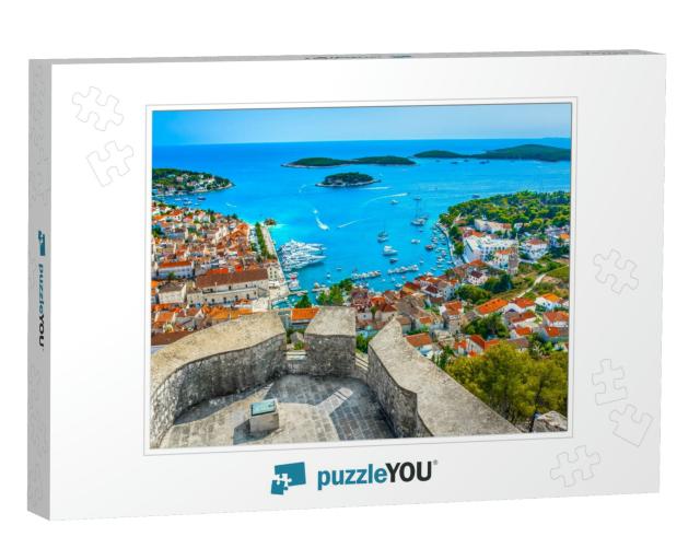 Aerial View At Amazing Archipelago in Front of Town Hvar... Jigsaw Puzzle