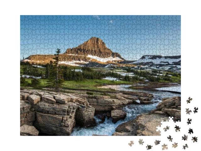 Reynolds Mountain At Logan Pass, Glacier National Park... Jigsaw Puzzle with 1000 pieces