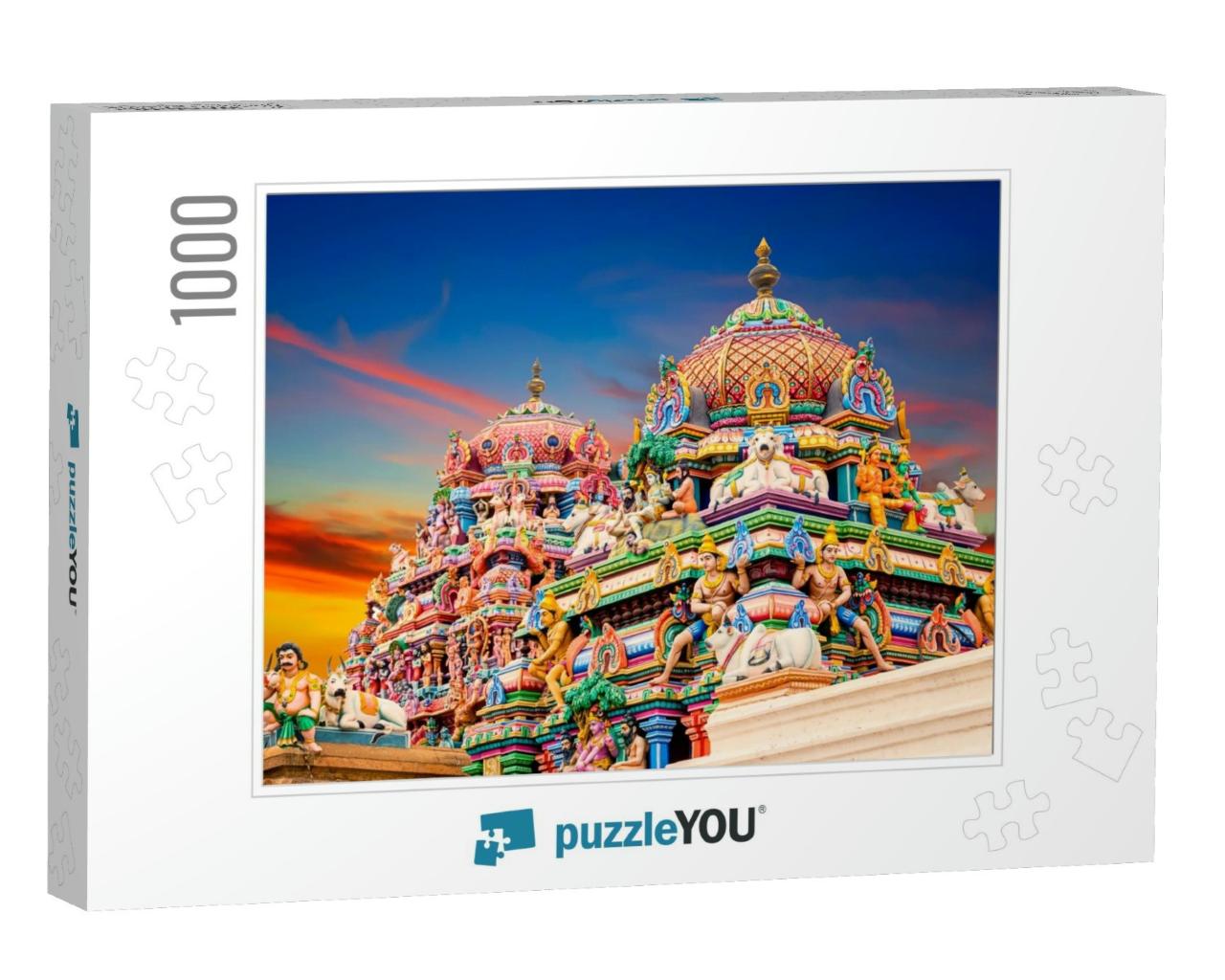 Beautiful View of Colorful Gopura in the Hindu Kapaleeshw... Jigsaw Puzzle with 1000 pieces