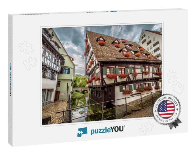 Crooked House or Hotel Schiefes Haus in Ulm, Germany. It... Jigsaw Puzzle