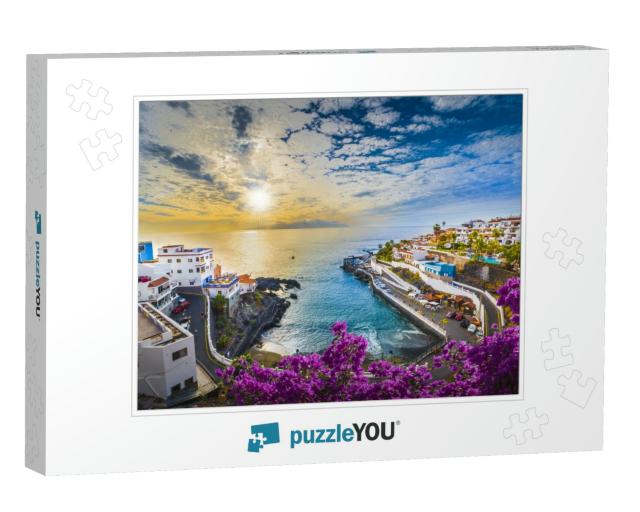 Sunrise in Puerto De Santiago City, Tenerife, Canary Isla... Jigsaw Puzzle