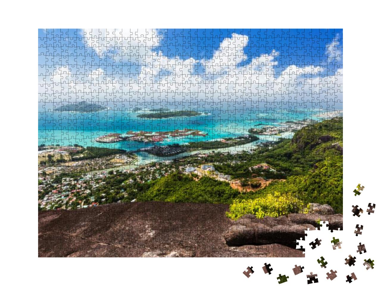 View from Mount Copolia Over the East of Mahe, Seychelles... Jigsaw Puzzle with 1000 pieces