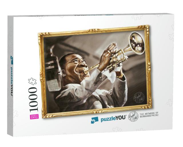 Jazz Trumpet Entertainer Portrait Jigsaw Puzzle