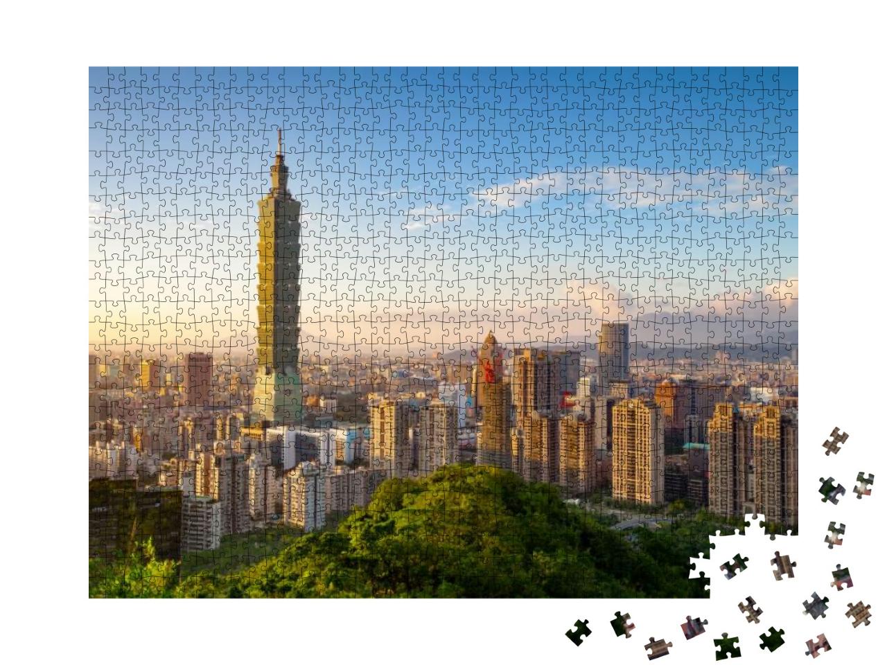 City of Taipei At Sunset, Taiwan... Jigsaw Puzzle with 1000 pieces