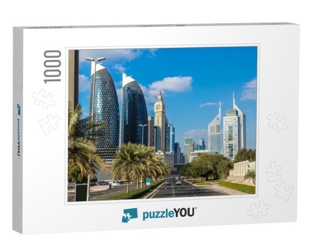 Skyscrapers in Dubai in a Summer Day... Jigsaw Puzzle with 1000 pieces