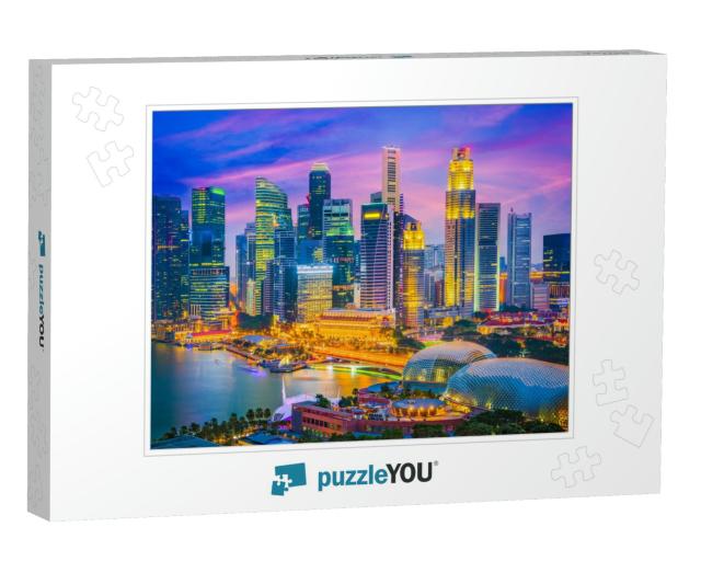 Singapore City Skyline At Twilight... Jigsaw Puzzle