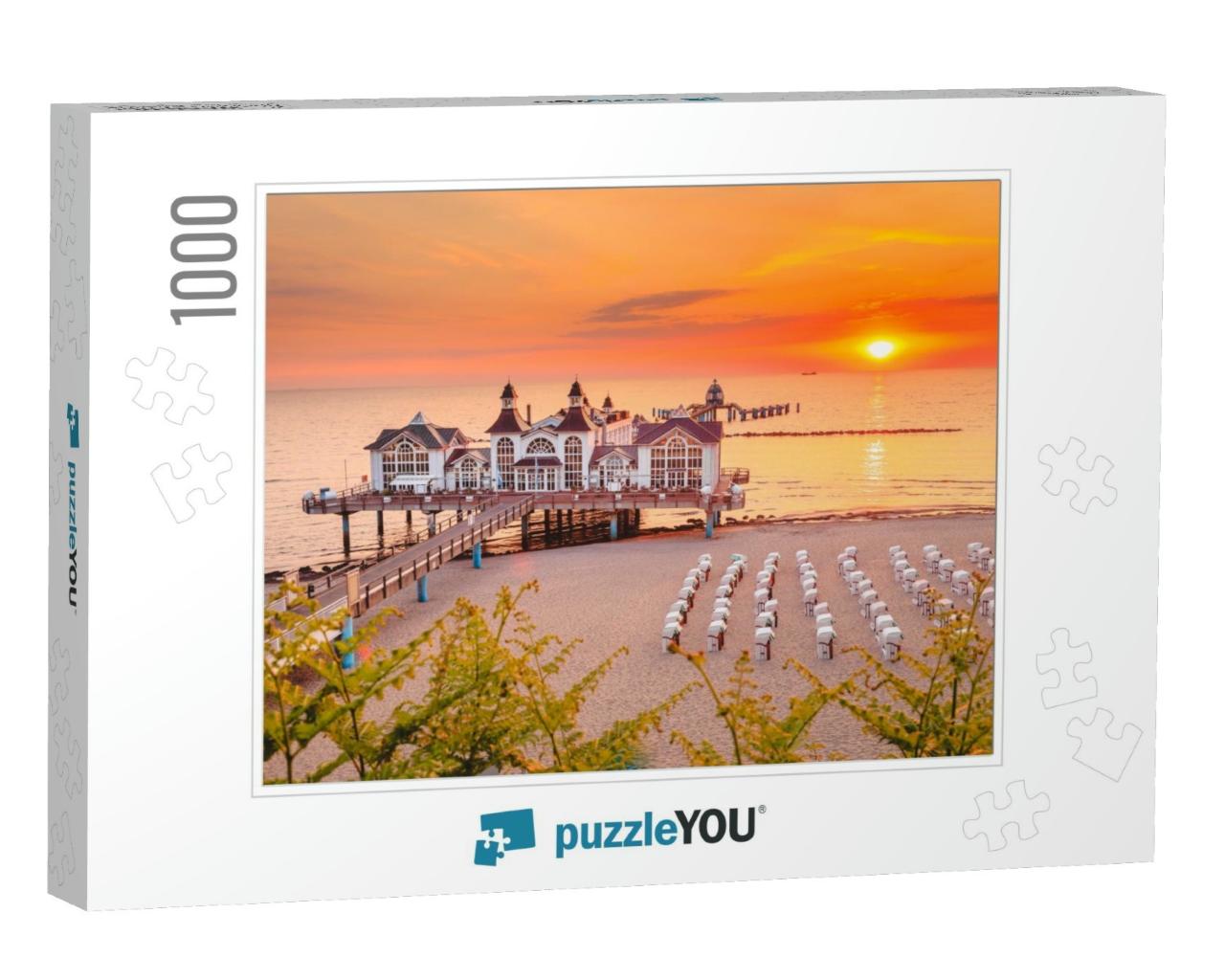 Famous Sellin Seebruecke Sellin Pier in Beautiful Golden... Jigsaw Puzzle with 1000 pieces