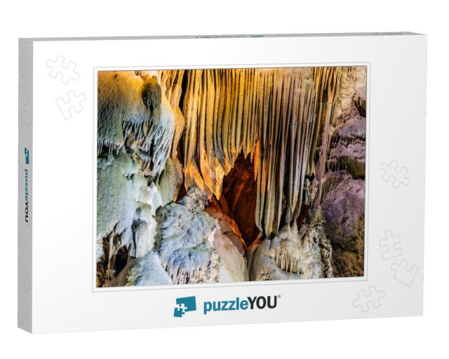 View At the Picturesque Rocks Formations in Crystal Cave... Jigsaw Puzzle
