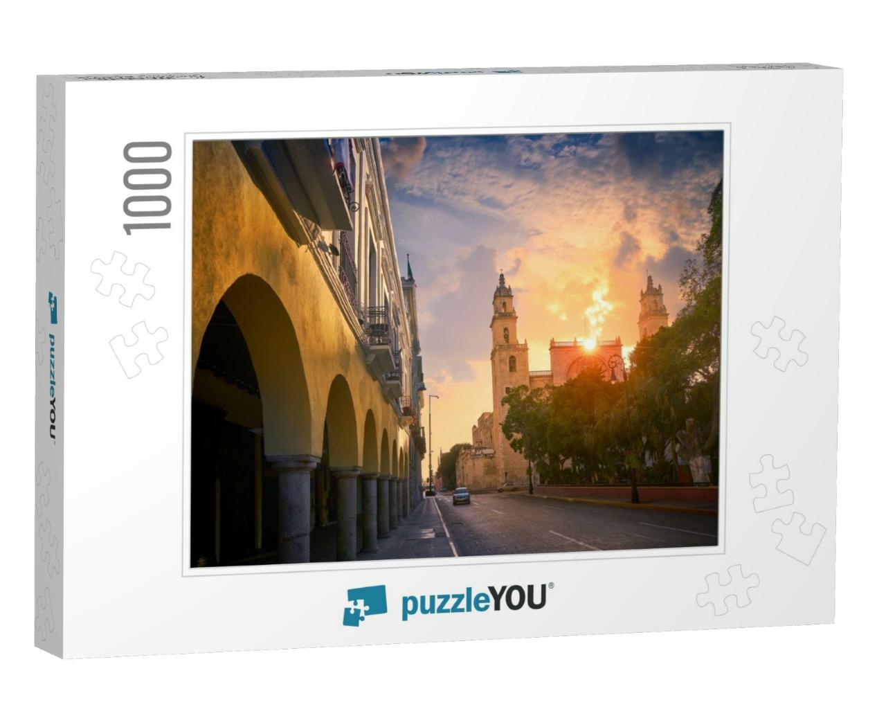 Merida San Idefonso Cathedral Sunrise in Yucatan Mexico... Jigsaw Puzzle with 1000 pieces