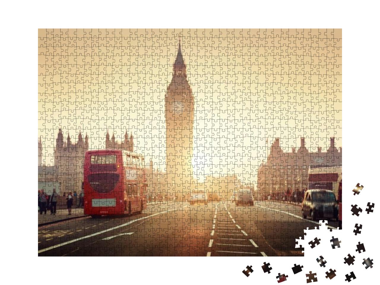 Westminster Bridge At Sunset, London, Ku... Jigsaw Puzzle with 1000 pieces