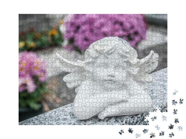 Closeup of Stoned Angel At Cemetery... Jigsaw Puzzle with 1000 pieces
