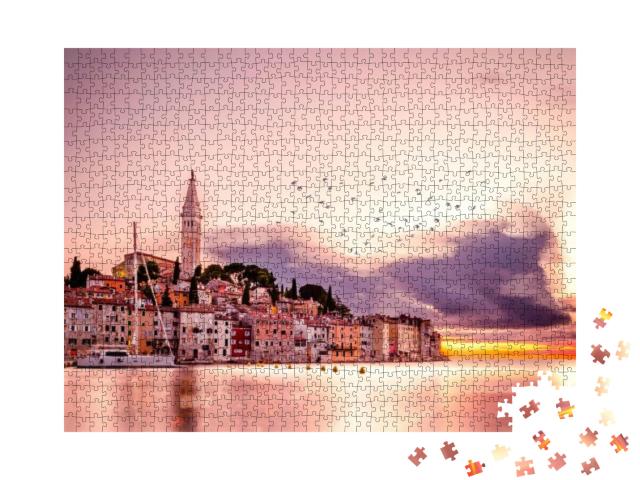 Beautiful Colorful Sunset Rovinj Adriatic Sea Croatia, Mo... Jigsaw Puzzle with 1000 pieces