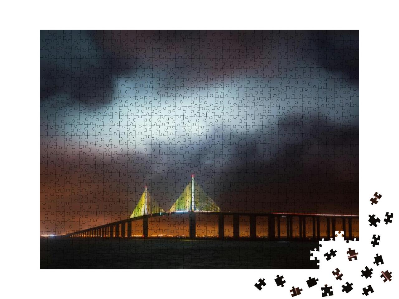Sunshine Skyway Bridge in Tampa Bay Saint Petersburg Flor... Jigsaw Puzzle with 1000 pieces