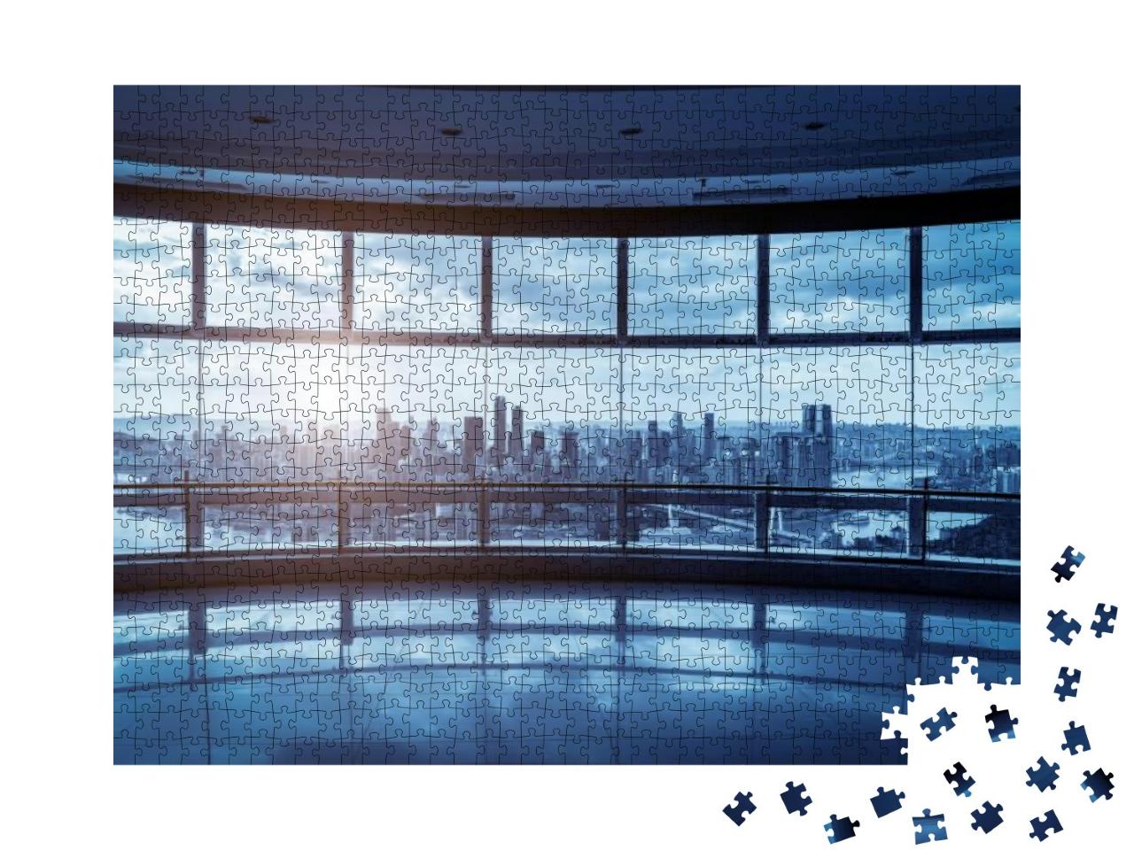 Office Building Glass & City Skyline... Jigsaw Puzzle with 1000 pieces