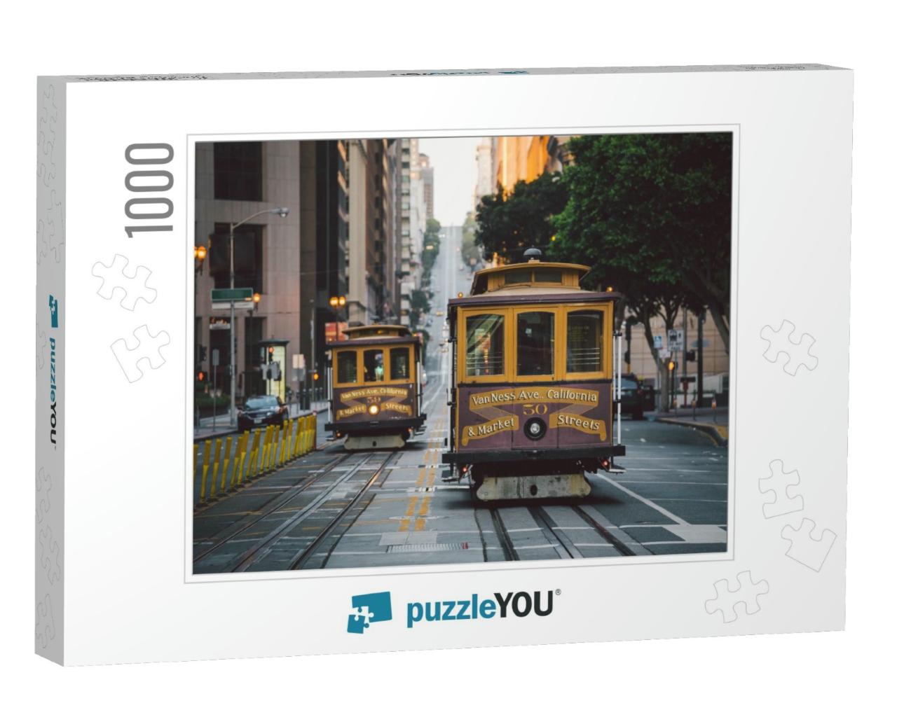Classic Panorama View of Historic San Francisco Cable Car... Jigsaw Puzzle with 1000 pieces