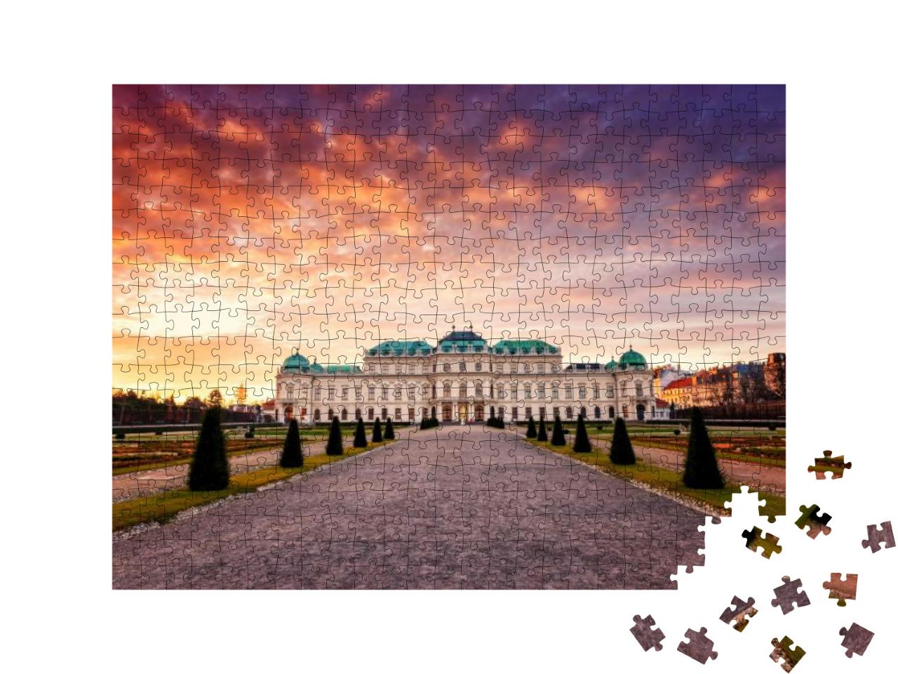 Upper Palace in Historical Complex Belvedere At Sunrise... Jigsaw Puzzle with 500 pieces