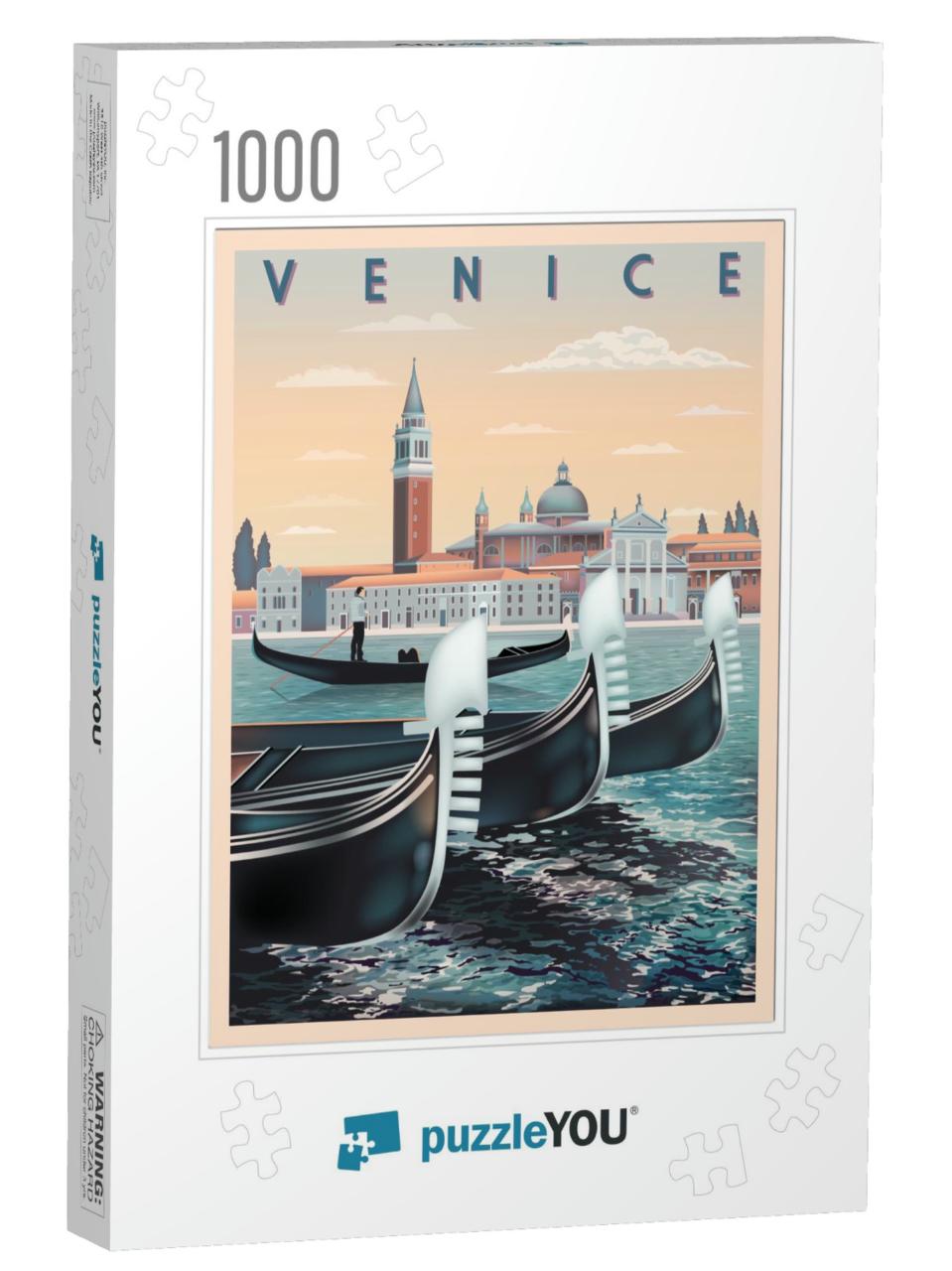 Early Morning in Venice, Italy. Travel or Post Card Templ... Jigsaw Puzzle with 1000 pieces
