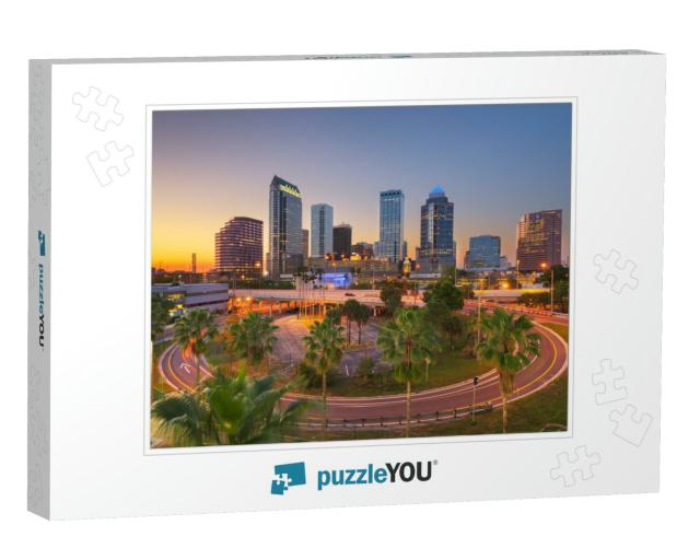 Tampa, Florida, USA Downtown City Skyline Over Roads & Hig... Jigsaw Puzzle