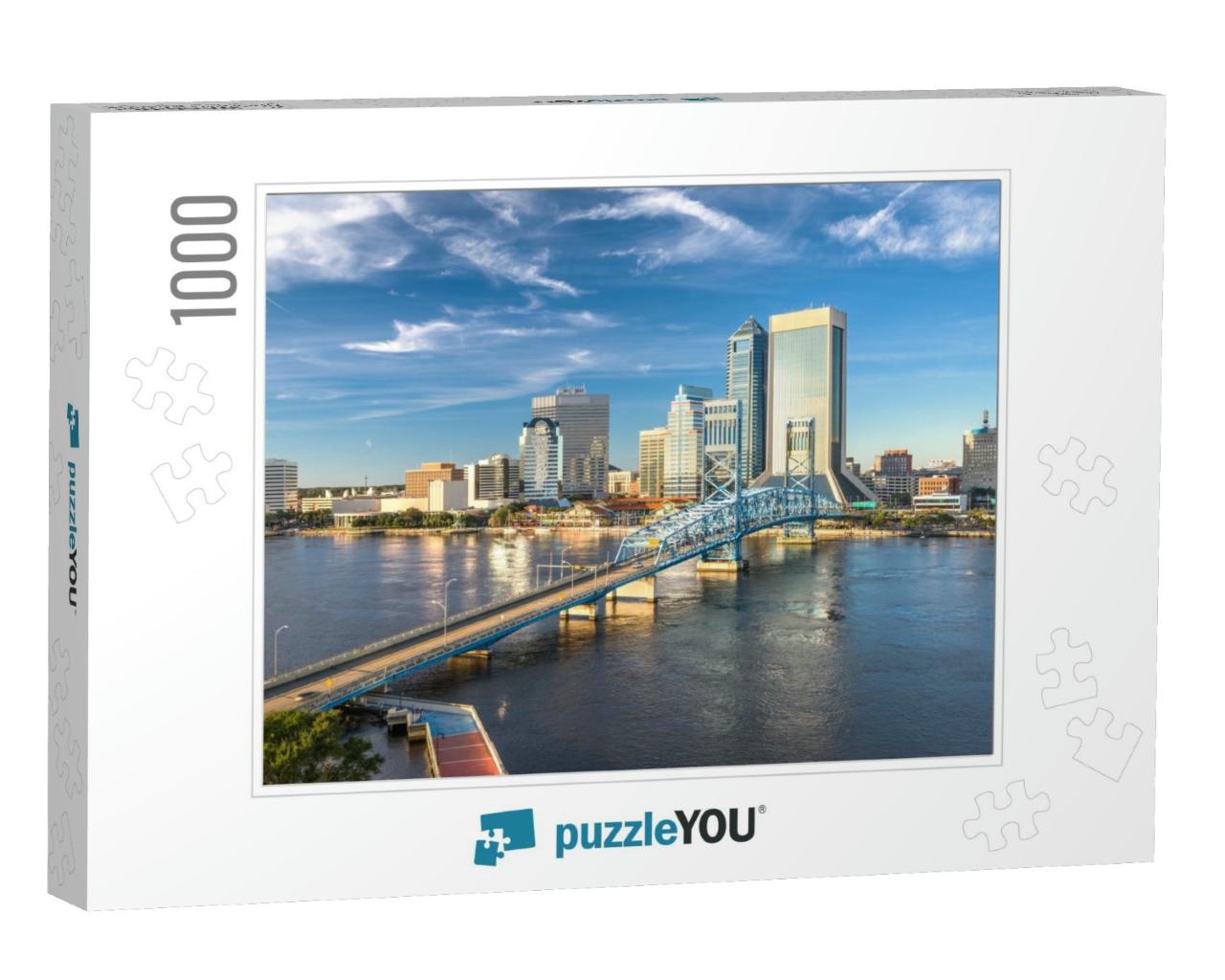 Jacksonville, Florida, USA Downtown City Skyline At Dusk... Jigsaw Puzzle with 1000 pieces