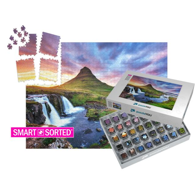 The Picturesque Sunset Over Landscapes & Waterfalls. Kirk... | SMART SORTED® | Jigsaw Puzzle with 1000 pieces