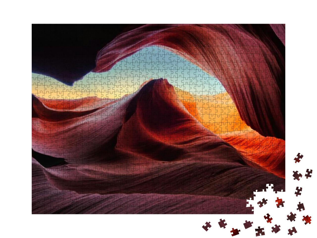 The Breathtaking Antelope Canyon in Arizona, the Usa... Jigsaw Puzzle with 1000 pieces