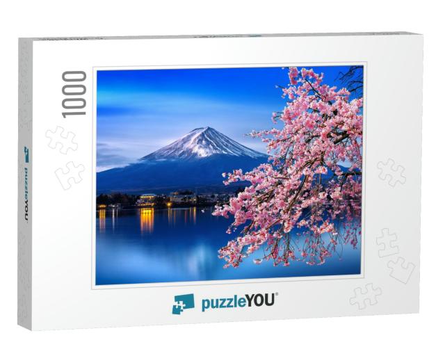 Fuji Mountain & Cherry Blossoms in Spring, Japan... Jigsaw Puzzle with 1000 pieces