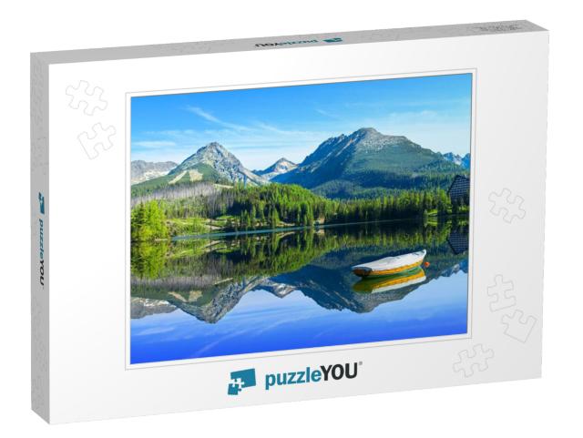 Mountain Lake Strbske Pleso in National Park High Tatra... Jigsaw Puzzle