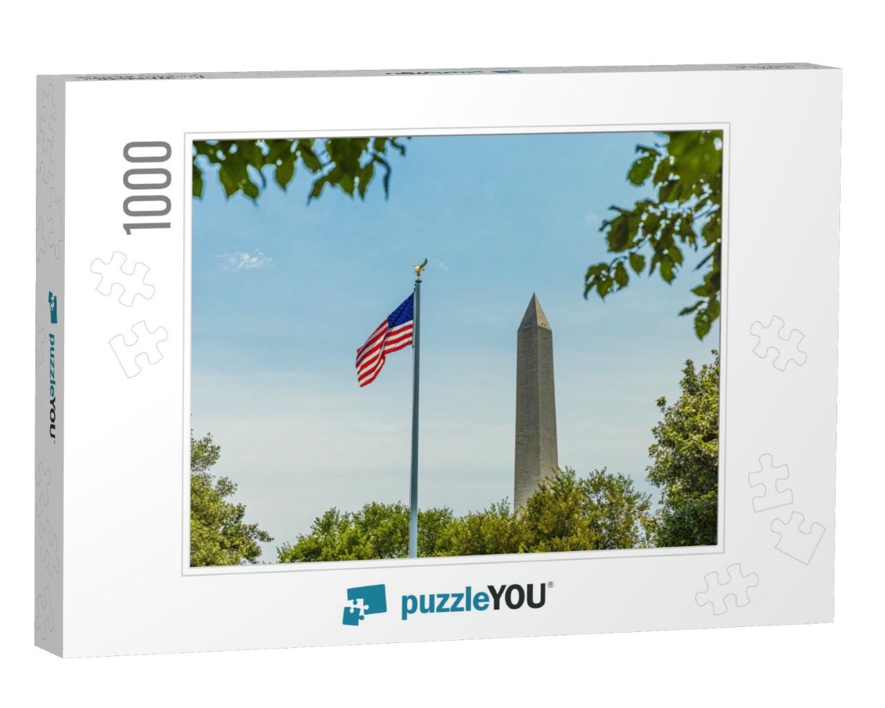 Washington Monument with American Flag, Washington Dc... Jigsaw Puzzle with 1000 pieces