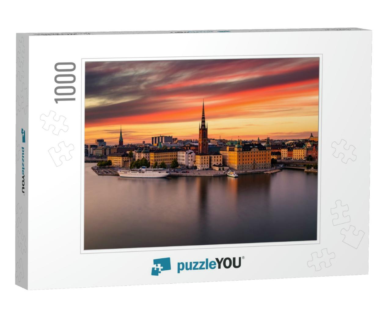 Scenic Panoramic View of Gamla Stan, in the Old Town in S... Jigsaw Puzzle with 1000 pieces