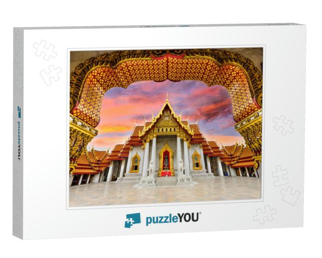 Marble Temple of Bangkok, Thailand... Jigsaw Puzzle