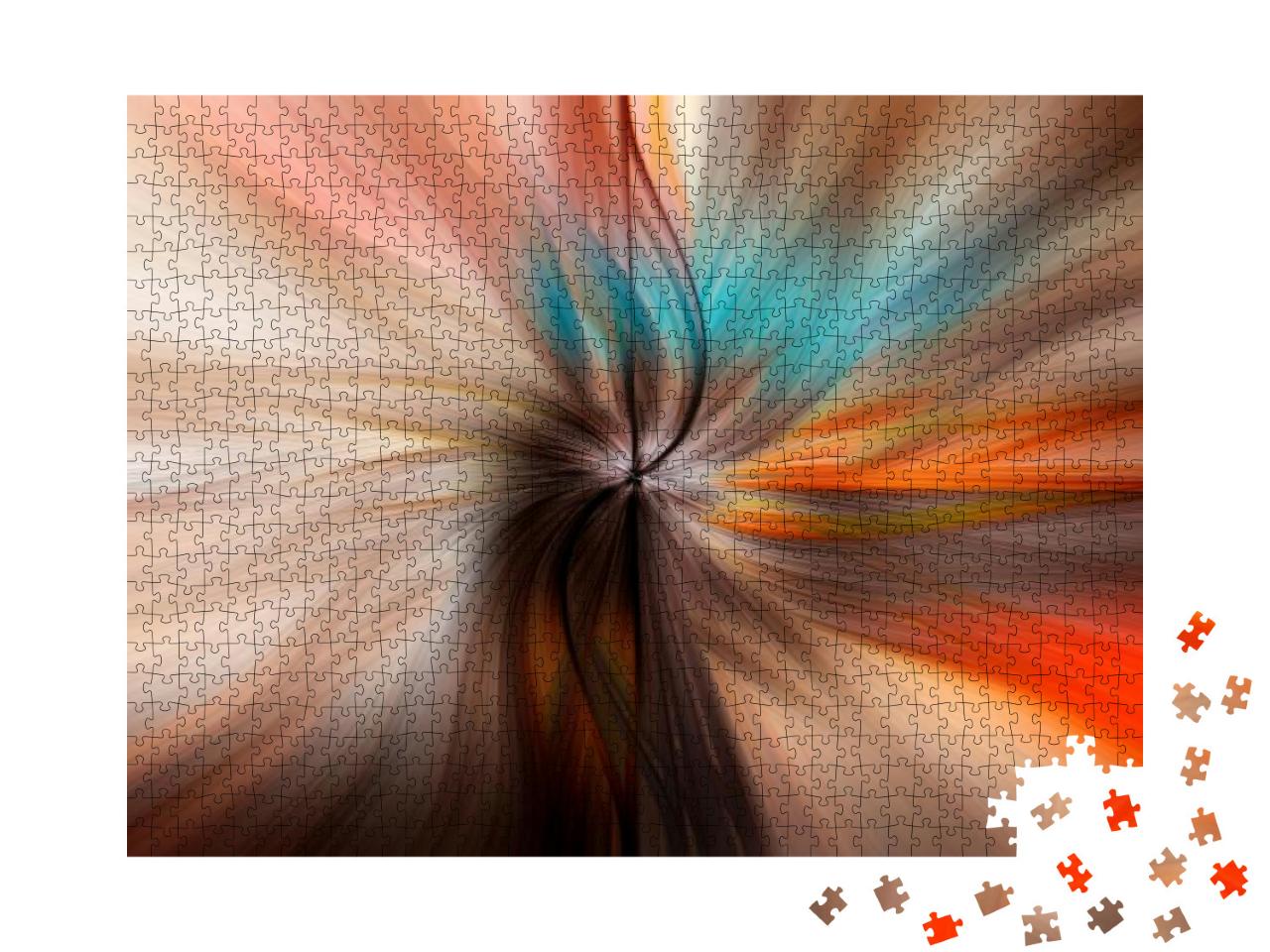 Abstract Colorful Twisted Light Fibers. Abstract Color Ba... Jigsaw Puzzle with 1000 pieces
