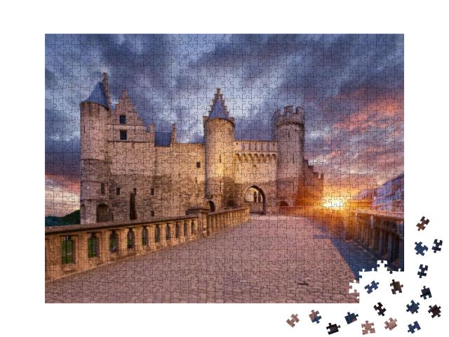 Het Steen, Castle in Antwerp, Belgium... Jigsaw Puzzle with 1000 pieces
