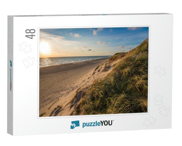 North Sea Beach, Jutland Coast in Denmark... Jigsaw Puzzle with 48 pieces