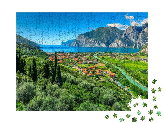 Lake Garda & Sarca River Near Torbole Town, Northern Ital... Jigsaw Puzzle with 1000 pieces