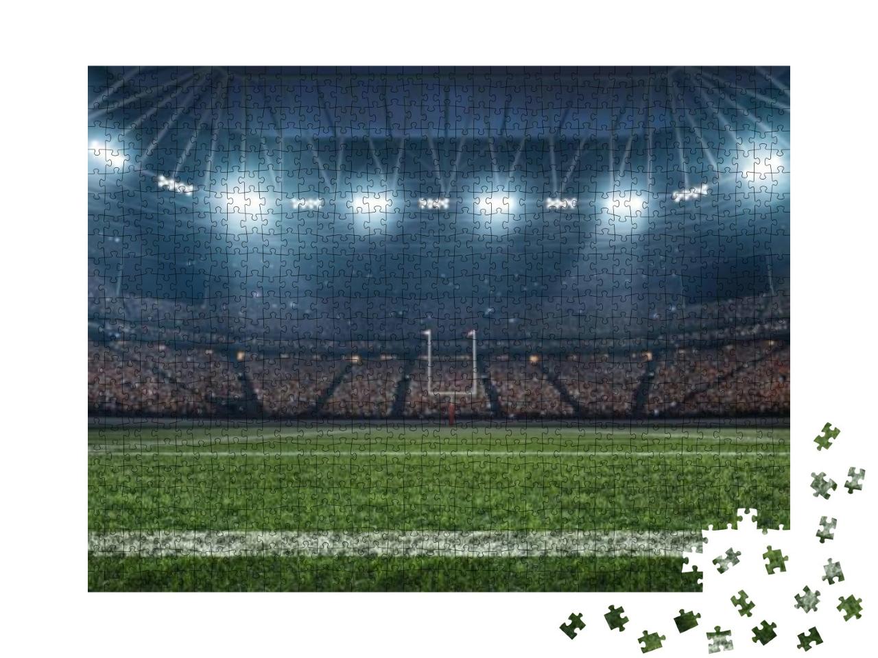 Dramatic 3D Professional American Football Arena with Gre... Jigsaw Puzzle with 1000 pieces