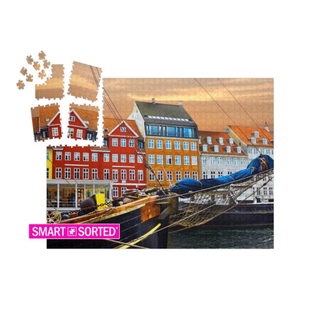 Copenhagen, Denmark. Yacht & Color Houses in Seafront Nyh... | SMART SORTED® | Jigsaw Puzzle with 1000 pieces
