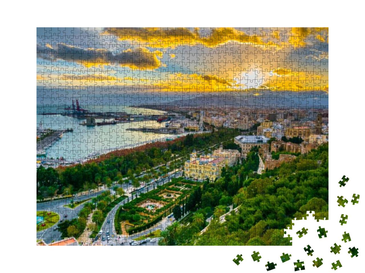 Aerial View of Malaga Taken from Gibralfaro Castle Includ... Jigsaw Puzzle with 1000 pieces