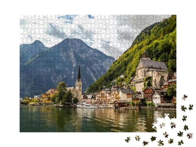 Beautiful Panorama of Hallstadt, Austria... Jigsaw Puzzle with 1000 pieces