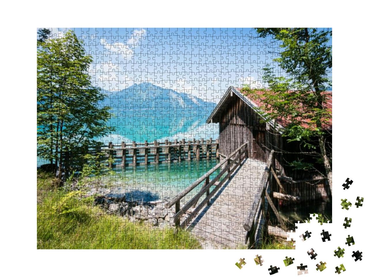 Old Fishing Hut At the Walchensee in Germany... Jigsaw Puzzle with 1000 pieces