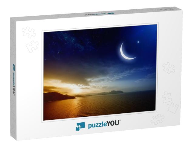 Ramadan Background with Moon & Stars, Holy Month, Beautif... Jigsaw Puzzle